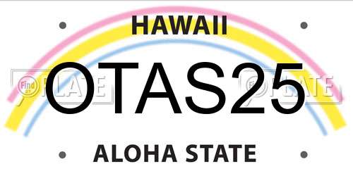 OTAS25 Hawaii License Plate