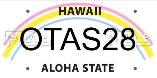 OTAS28 Hawaii License Plate