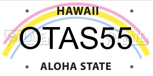 OTAS55 Hawaii License Plate