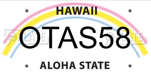 OTAS58 Hawaii License Plate