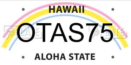 OTAS75 Hawaii License Plate