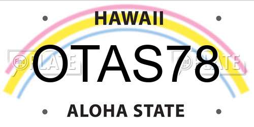 OTAS78 Hawaii License Plate
