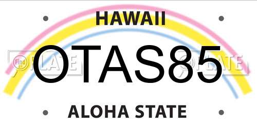 OTAS85 Hawaii License Plate