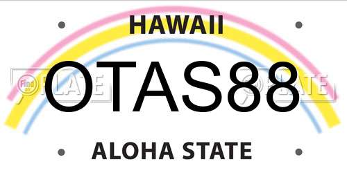 OTAS88 Hawaii License Plate