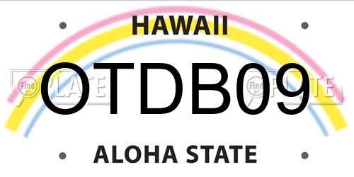 OTDB09 Hawaii License Plate
