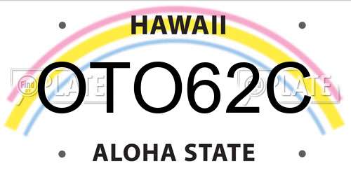OTO62C Hawaii License Plate