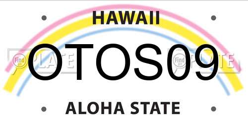 OTOS09 Hawaii License Plate