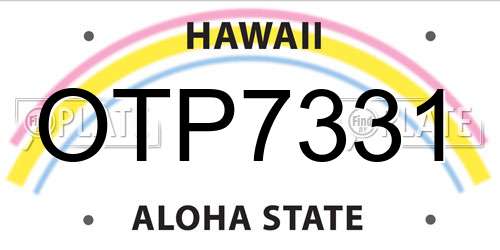 OTP7331 Hawaii License Plate