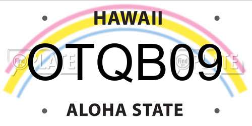 OTQB09 Hawaii License Plate