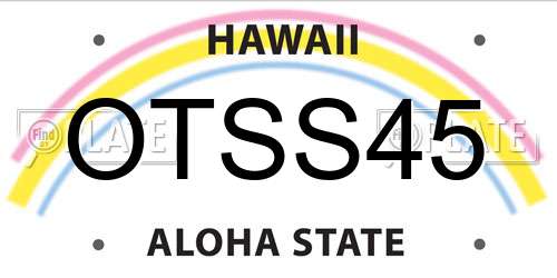 OTSS45 Hawaii License Plate