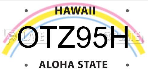 OTZ95H Hawaii License Plate