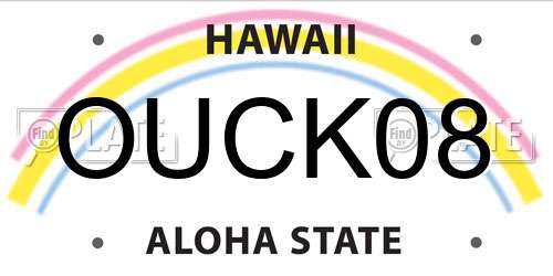 OUCK08 Hawaii License Plate