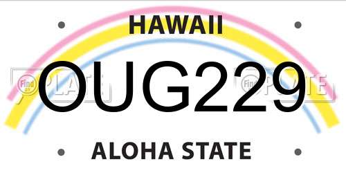 OUG229 Hawaii License Plate