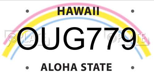 OUG779 Hawaii License Plate