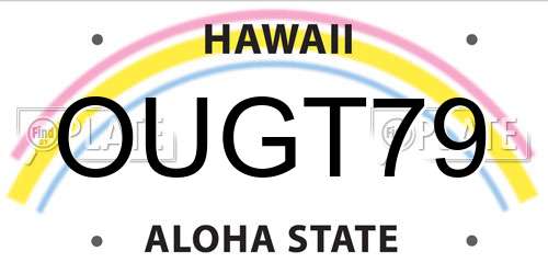 OUGT79 Hawaii License Plate