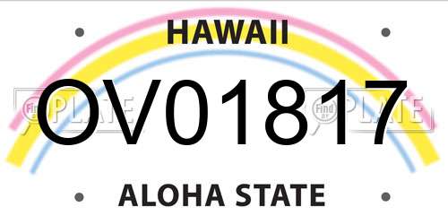 OV01817 Hawaii License Plate