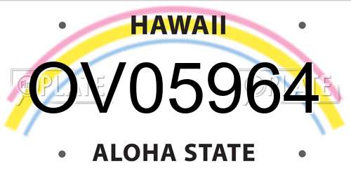 OV05964 Hawaii License Plate