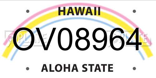 OV08964 Hawaii License Plate