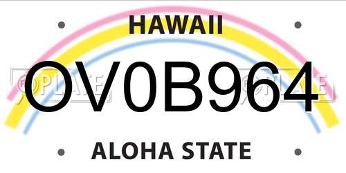 OV0B964 Hawaii License Plate