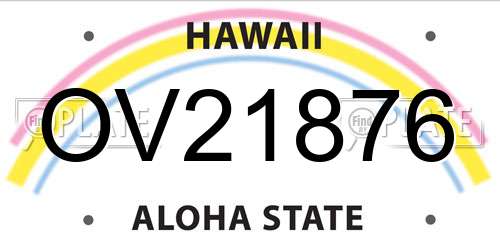 OV21876 Hawaii License Plate