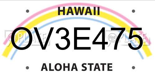 OV3E475 Hawaii License Plate