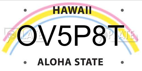 OV5P8T Hawaii License Plate