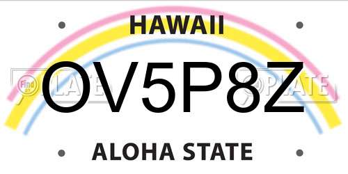 OV5P8Z Hawaii License Plate