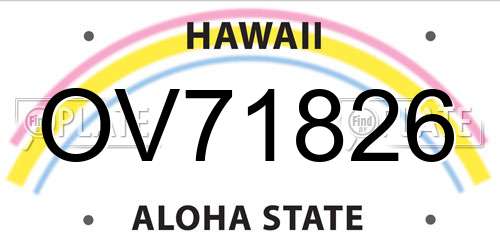 OV71826 Hawaii License Plate