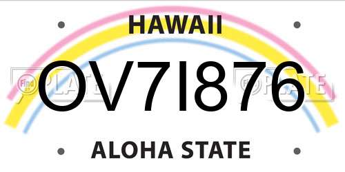 OV7I876 Hawaii License Plate