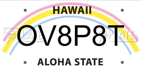OV8P8T Hawaii License Plate