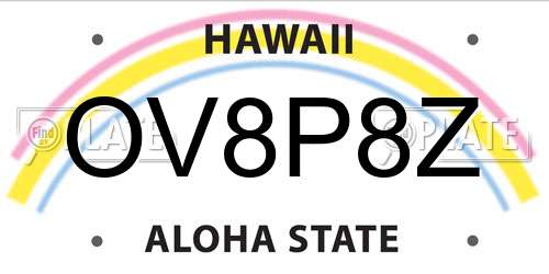 OV8P8Z Hawaii License Plate