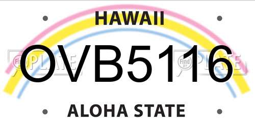 OVB5116 Hawaii License Plate