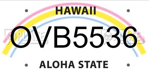OVB5536 Hawaii License Plate