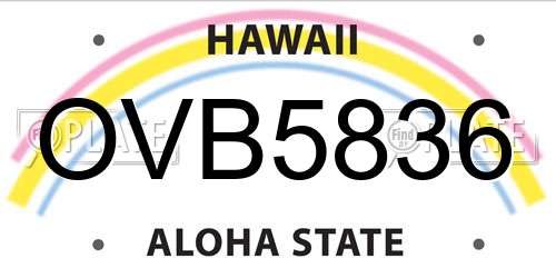 OVB5836 Hawaii License Plate