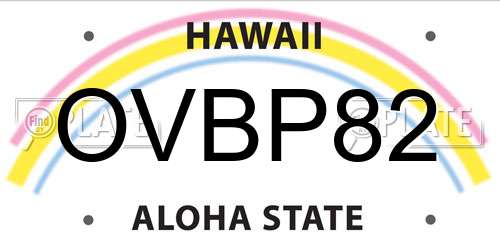 OVBP82 Hawaii License Plate
