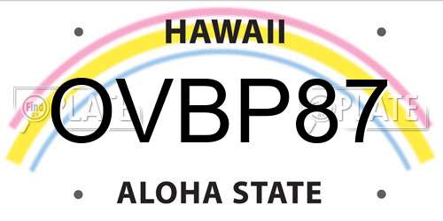 OVBP87 Hawaii License Plate