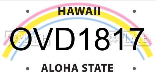 OVD1817 Hawaii License Plate