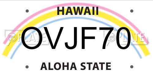 OVJF70 Hawaii License Plate