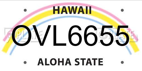 OVL6655 Hawaii License Plate