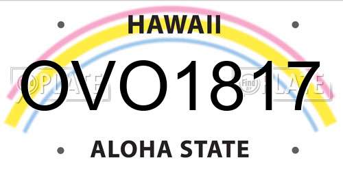 OVO1817 Hawaii License Plate