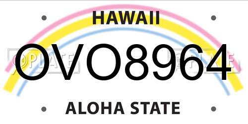 OVO8964 Hawaii License Plate