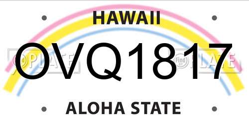 OVQ1817 Hawaii License Plate