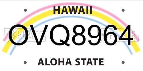 OVQ8964 Hawaii License Plate
