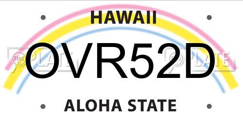 OVR52D Hawaii License Plate