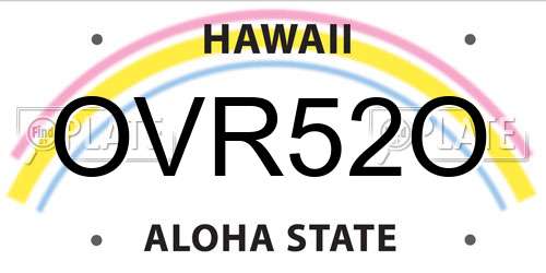 OVR52O Hawaii License Plate
