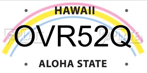 OVR52Q Hawaii License Plate