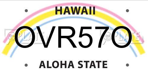 OVR57O Hawaii License Plate