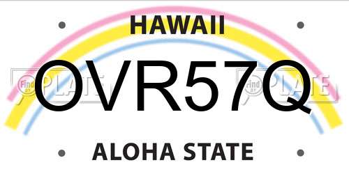 OVR57Q Hawaii License Plate