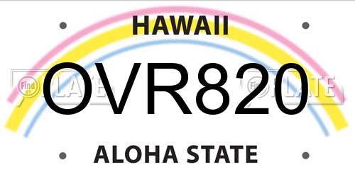 OVR820 Hawaii License Plate
