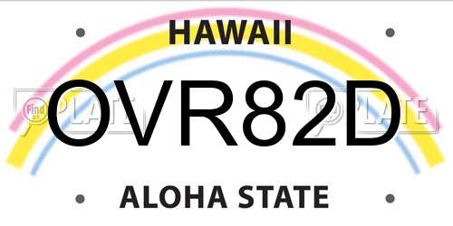 OVR82D Hawaii License Plate